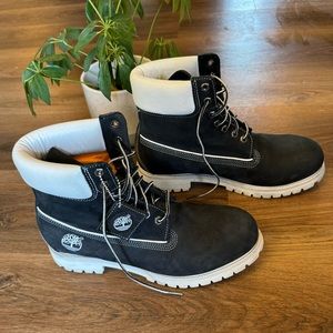 Timberlands Premium Rare Black Canvas White Sole 6” Waterproof boots 280859634
